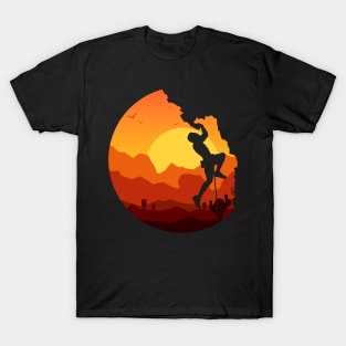 Mountain Climber Boulder Sports Hobby Retro Rock Climbing T-Shirt